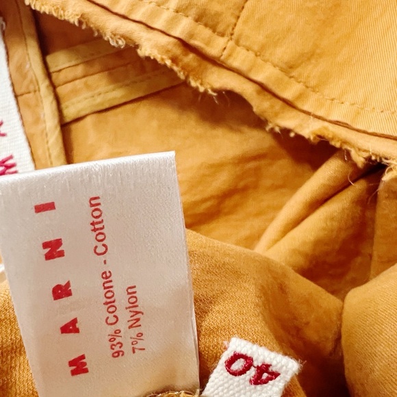 Marni Orange Flat Front Long Bermuda Shorts Size 40 low rise cotton vintage y2k - Picture 5 of 7